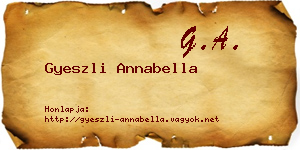 Gyeszli Annabella névjegykártya
